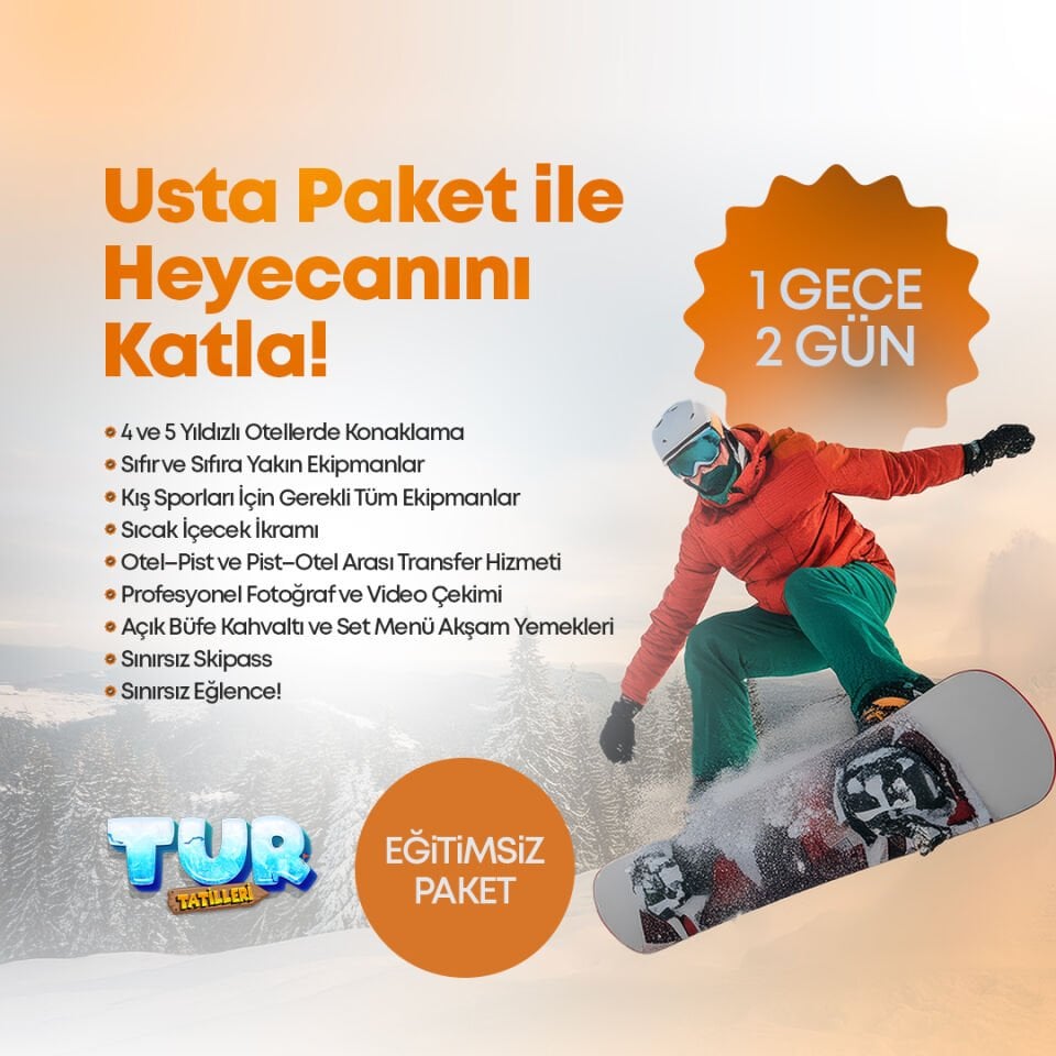 Yetişkin Usta Paket | 1 Gece 2 Gün Erciyes Kış Kampı