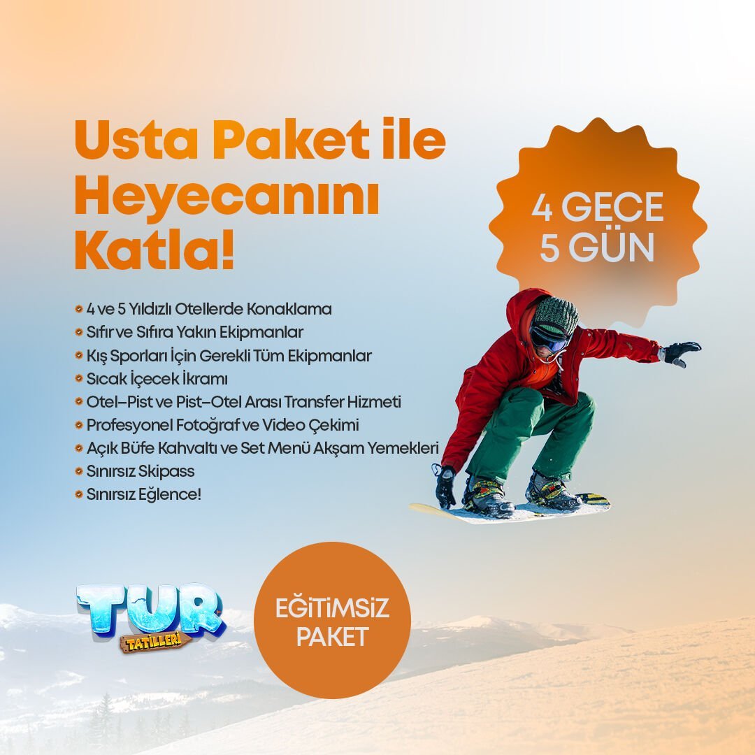 Yetişkin Usta Paket | 4 Gece 5 Gün Erciyes Kış Kampı