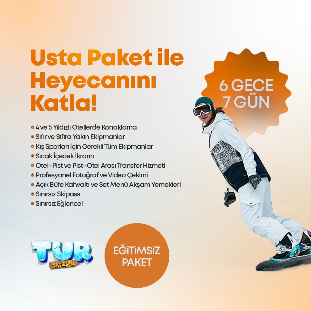 Yetişkin Usta Paket | 6 Gece 7 Gün Erciyes Kış Kampı