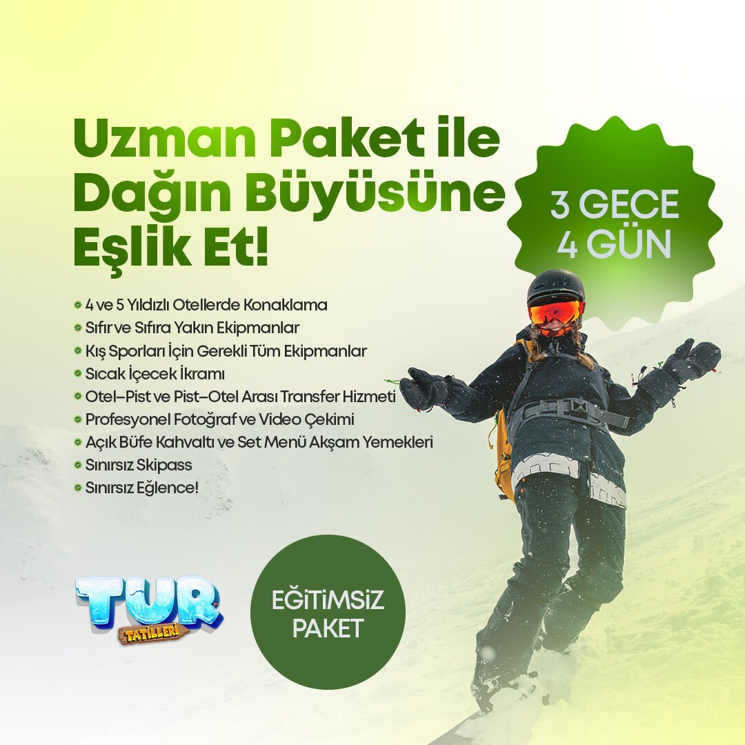 Yetişkin Uzman Paket | 3 Gece 4 Gün Erciyes Kış Kampı