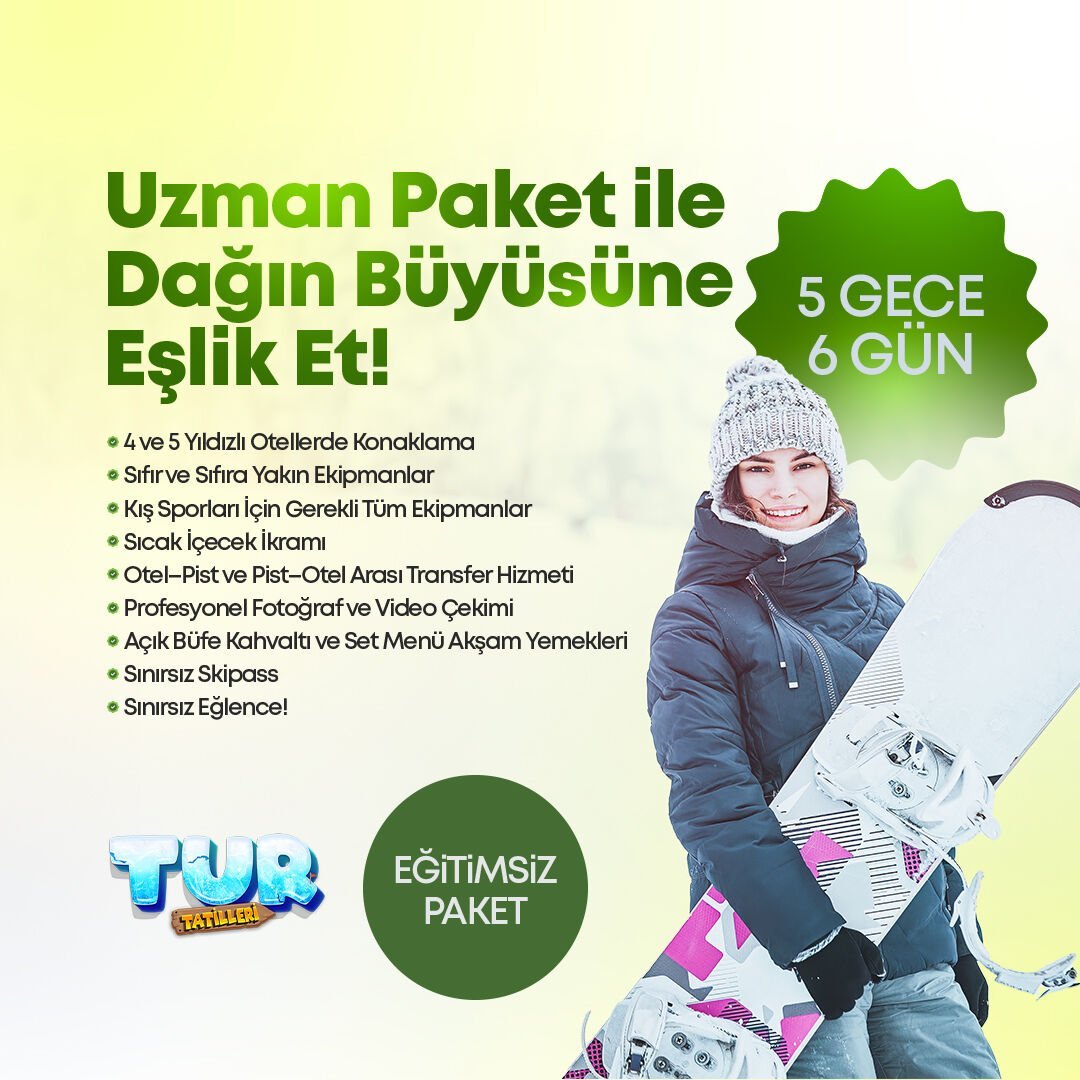 Yetişkin Uzman Paket | 5 Gece 6 Gün Erciyes Kış Kampı