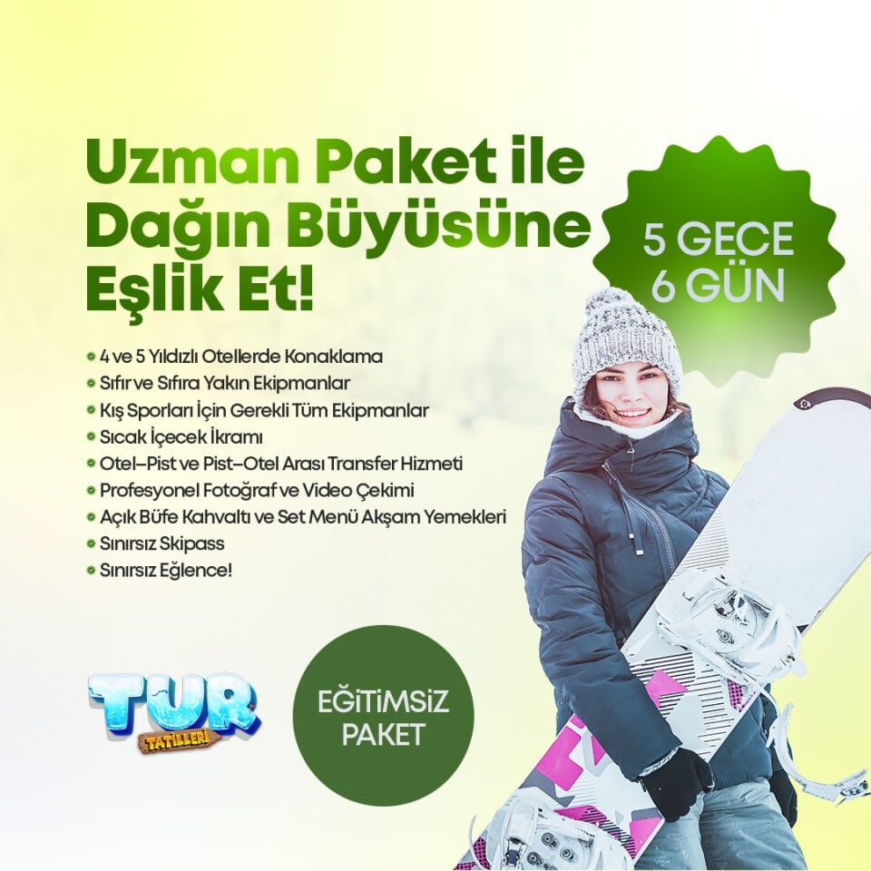 Yetişkin Uzman Paket | 5 Gece 6 Gün Erciyes Kış Kampı