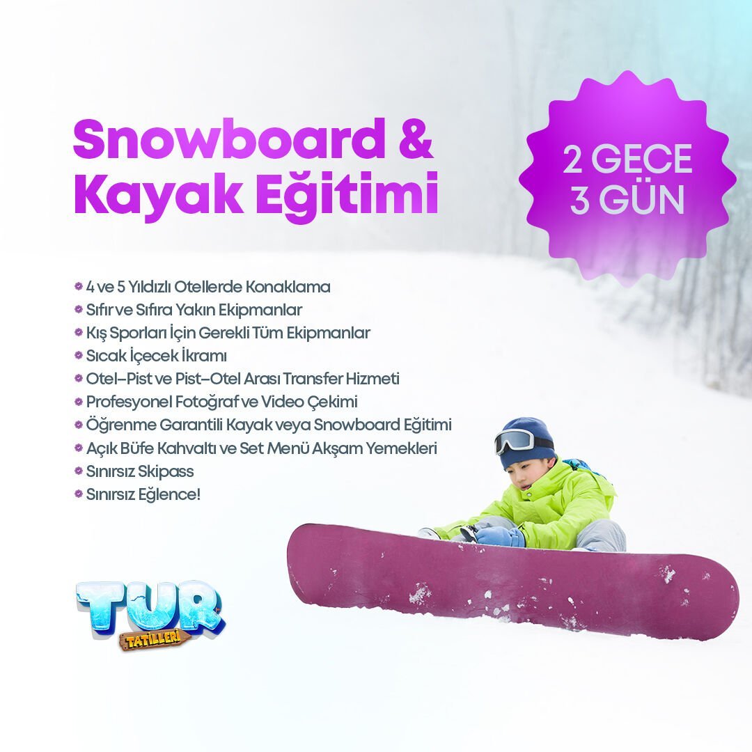 Çocuk Acemi Paket | 2 Gece 3 Gün Erciyes Kış Kampı