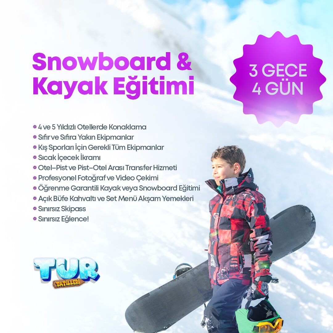 Çocuk Acemi Paket | 3 Gece 4 Gün Erciyes Kış Kampı